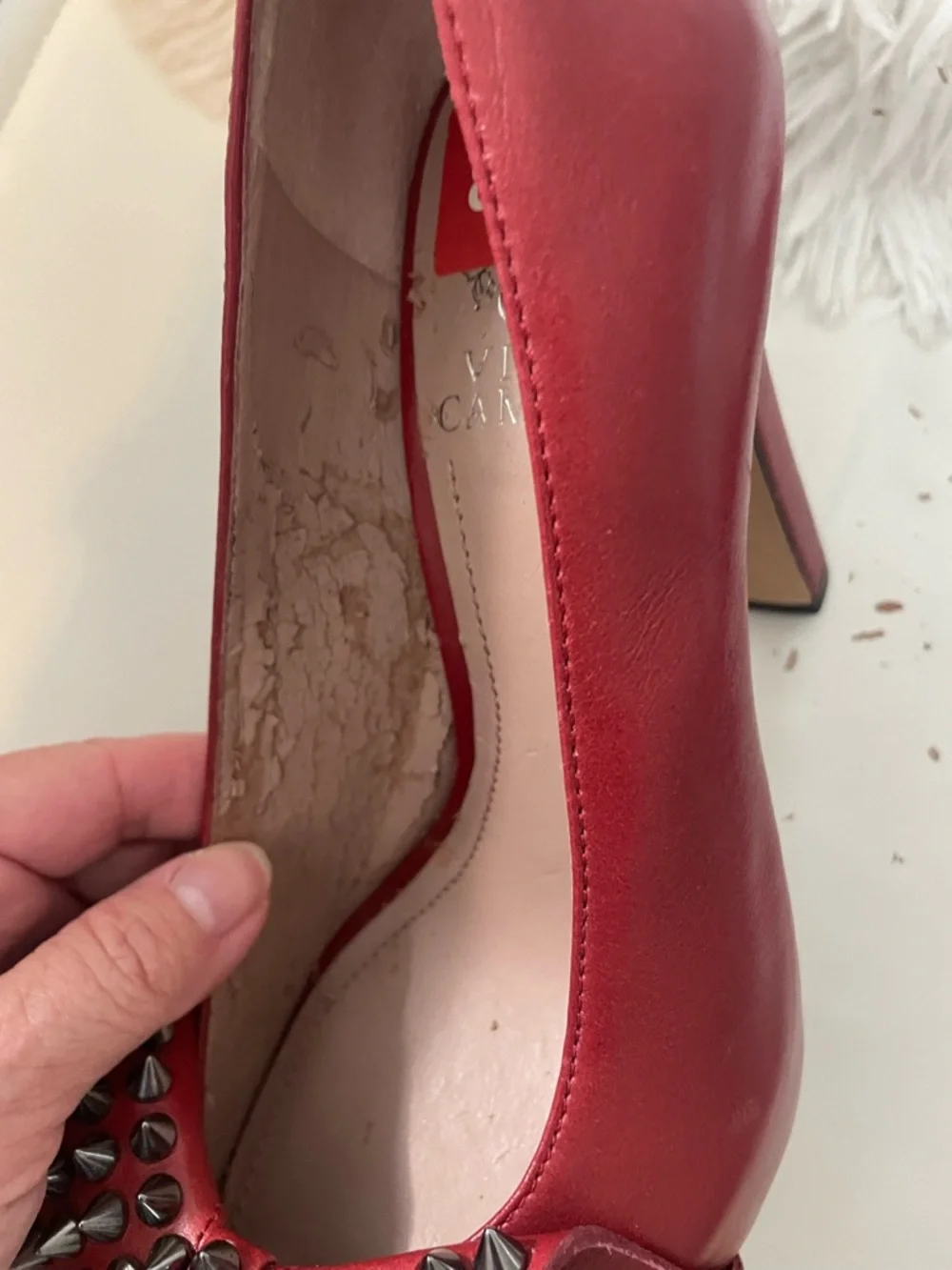 Vince Camuto Red Studded High Heels Size 6 - Picture 6 of 7